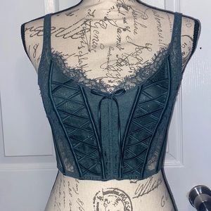 Small Victoria secret green corset top!